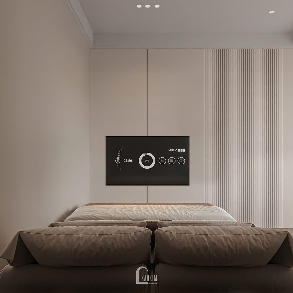 Thiết kế phòng ngủ 4 nhà phố liền kề Townhouse Mỹ Đình phong cách hiện đại