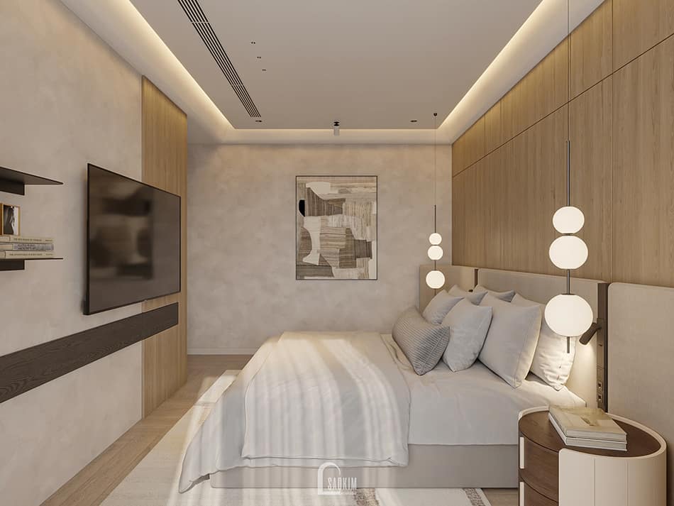 Thiết kế phòng ngủ master nhà phố Mỹ Đình phong cách Japandi - ấm cúng, sang trọng
